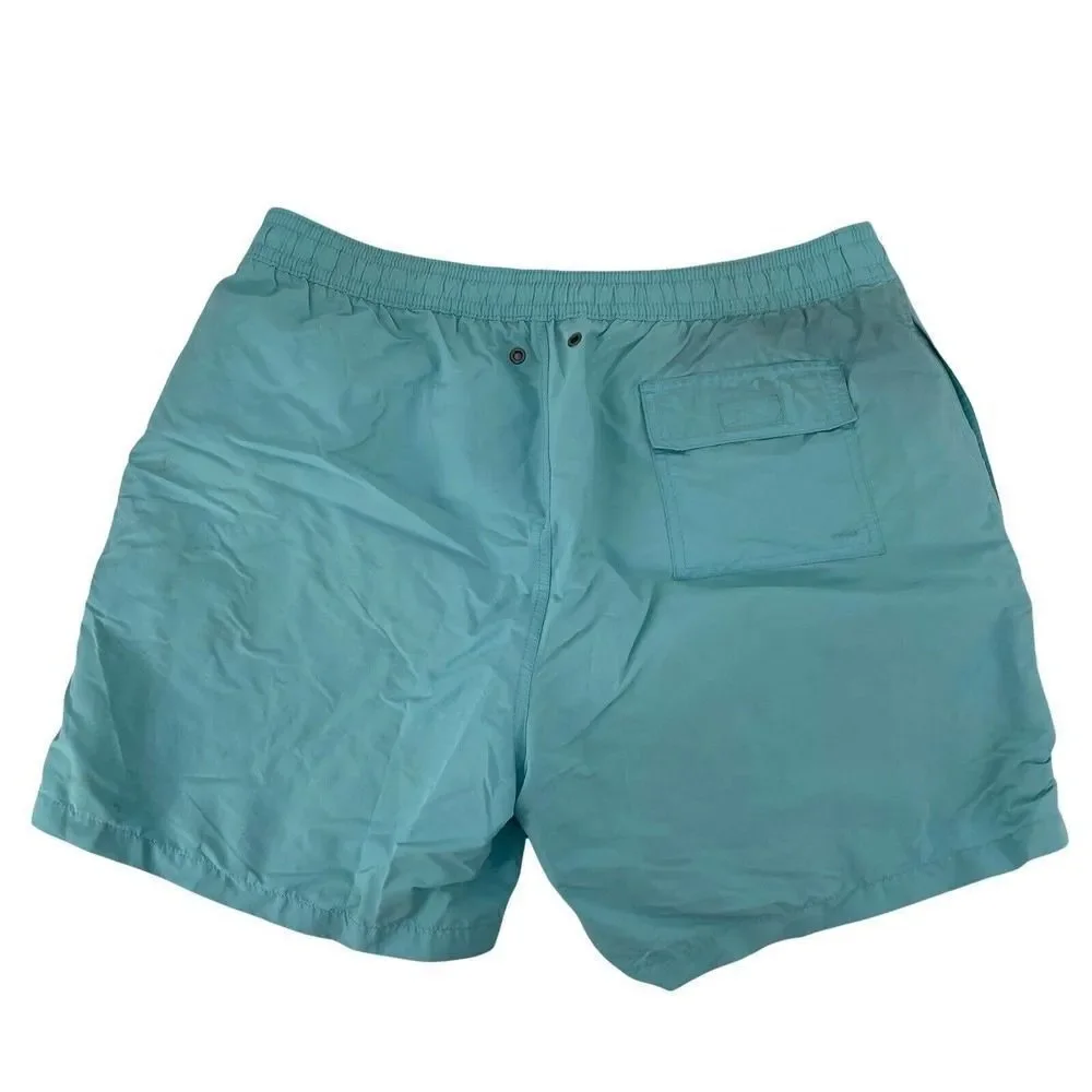 Polo Ralph Lauren Swim Trunks Lined Teal Blue Mens Size XXL Swimwear Preppy Logo